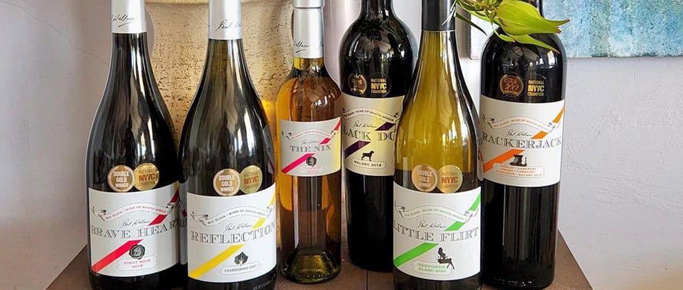 Brave Heart, Reflection Chardonnay, The Nine, Black Dog, Little Flirt wines from Paul Wallace Family Wines, showcasing premium South African wines and vineyards.